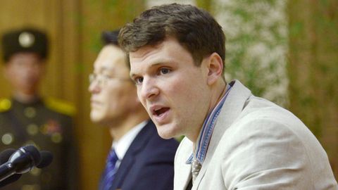 El estudiante Otto Warmbier, durante una comparecencia en febrero del 2016, tras su detenci�n