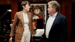 Ana Pont�n, con el alcalde de Pontevedra, Fern�ndez Lores, en la visita institucional que hizo al Concello
