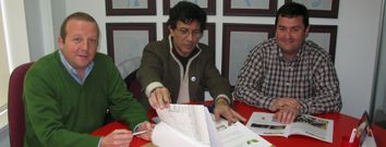 Alberto Pereira, Daniel L�pez y V�ctor Paz, profesores de Lugo que participan en el proyecto. 