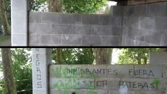 El ayuntamiento limpia las pintadas racistas de la pista Finlandesa