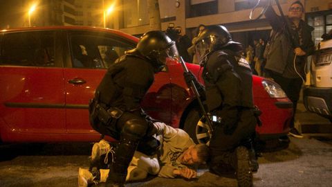 Disturbios durante las protestas en Barcelona