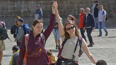 El buen ambiente de turistas y peregrinos en el Obradoiro no se traduce en una mayor actividad econ�mica en abril ni en mayo