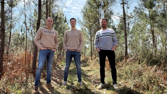 Ram�n, �lvaro y Fran, promotores de Somoscuns, la Sociedad de Fomento Forestal de Cuns