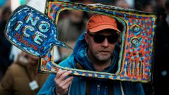 Un manifestante del 'No Kings' en Nueva York.