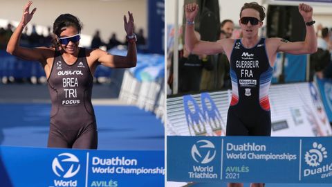 Joselyn Brea y Nathan Guerbeur ganan el campeonato del mundo de duatl�n en Avil�s