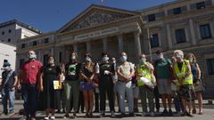 Protesta de varias asociaciones contra la �ley mordaza� frente al Congreso de los Diputados.