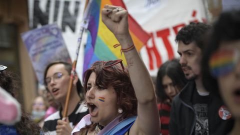 Participantes en la marcha del Orgullo en Gij�n