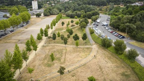 Aspecto actual del parque de Tafisa, tras el desmontaje del festival BigSound