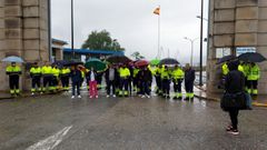 Concentraci�n en el acceso al astillero ferrolano