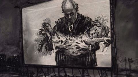 Fotograma en una de las animaciones de Kentridge