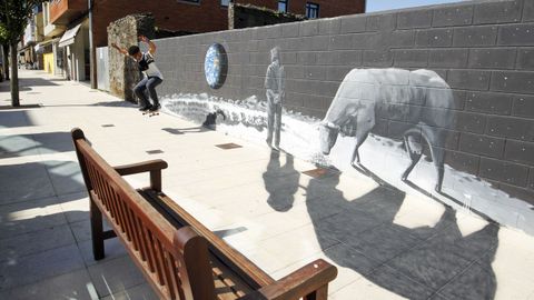 Hai un galego na l�a, de Wedo Go�s, en la avenida de Galicia