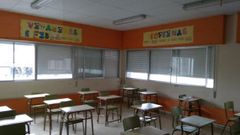 Una de las aulas del colegio de Sober 