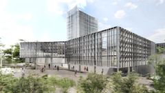 La propuesta ganadora para la renovación del Concello de Vigo propone un revestimiento de cristal y ágoras de disfrute ciudadano.