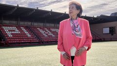 Amelia del Castillo, en el campo de f�tbol del Club Atl�tico de Pinto.