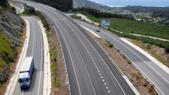 Vista del enlace por carretera del puerto exterior de Ferrol 