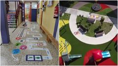 A la izquierda, uno de los modelos de seguridad vial que se instal� en el CEIP A Solaina, en Nar�n. A la derecha, el corredor de movilidad activa instalado en el distrito de Mercedes Norte, en la ciudad de Heredia, en Costa Rica.