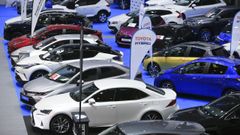 Modelos de Toyota, una de las marcas ms vendidas en Lugo, en una de las ltimas ferias