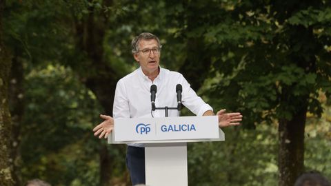 Alberto Nez Feijoo en la apertura del curso poltico en Cerbedo Cotobade el pasado fin de semana.