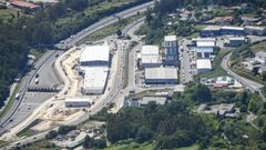 Vista a�rea de la ampliaci�n del pol�gono de O Vao, en Pontevedra