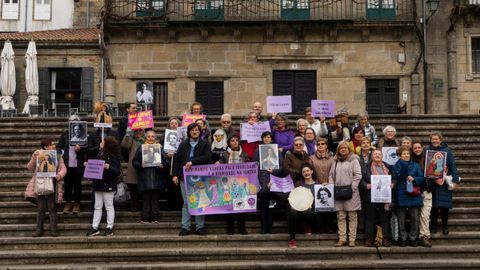 Las mujeres de Exeria concentradas en la Quintana el pasado domingo.