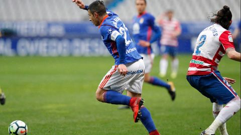 Saul Berjon Chico Flores Real Oviedo Granada Carlos Tartiere.Saul Berjon, estrenando capitania frente al Granada