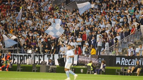 Pancarta de Siareiros Celta Vigo en la grada de animacin durante los ltimos aos