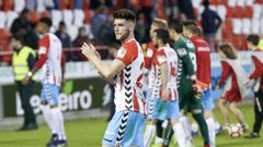 Jordi Calavera aplaude a la afición del Lugo en su primera etapa