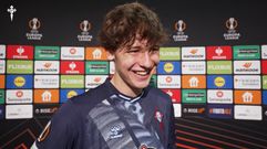 Fer L�pez, tras el partido de este jueves entre Celta y Estrella Roja.