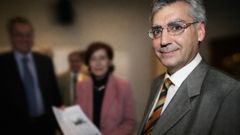 Francisco Varela, en el a�o 2016, recogiendo en Vigo un premio por un art�culo del sector naval