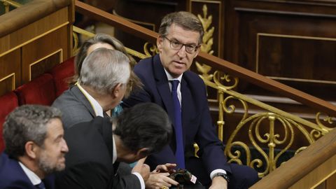 El presidente de PP, Alberto Nez Feijoo, durante la ceremonia