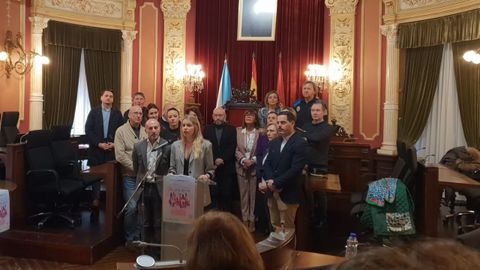 Lectura del manifiesto en el Concello de Ourense