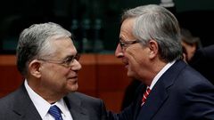 Juncker y Papademos, al inicio de la reunin