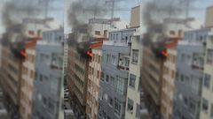 Arde la cocina de un quinto piso en un edificio de Eir�s