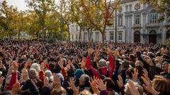 Manifestacin frente al Tribunal Supremo en apoyo del ex fiscal general del Estado, la semana pasada