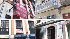 Diferentes inmuebles que se ofertan en el casco antiguo de Oviedo