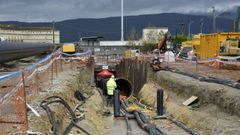 Obras de mejora de la EDAR de Os Praceres (Pontevedra) y construcci�n del emisario, el pasado a�o