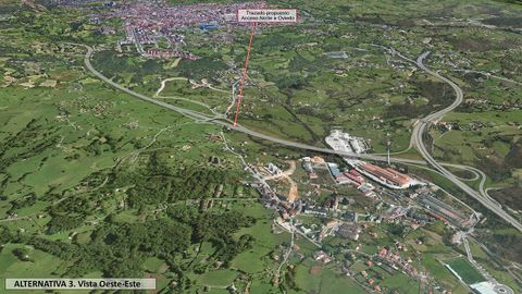 Alternativa 3 de la ronda norte, vista oeste-este