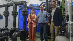 Mar�a Lago, Daniel Formoso y Alfonso Villares, durante la visita a las nuevas instalaciones