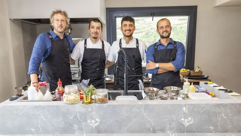Alberto Cuenca, Martn Lpez Prego, Adrin Loureiro y Dani Mosqueira, en Faena Restaurante, nueva apertura en Cain.