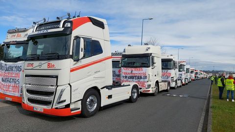 El pasado martes hubo una masiva manifestacin de transportistas en Lugo