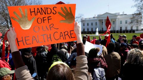 Protestas contra el intento republicano de desmontar el sistema de salud de Obama