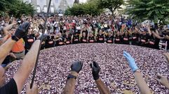 Los pulpeiros de Carballi�o baten su propio r�cord y preparan la tapa de pulpo m�s grande del mundo
