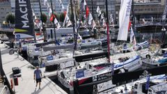 Las embarcaciones dela regata La Solitaire du Figaro Paprec estn atracadas en los muelles de A Laxe