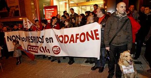 Alrededor del 60 por ciento de la plantilla viguesa secundó ayer la protesta.