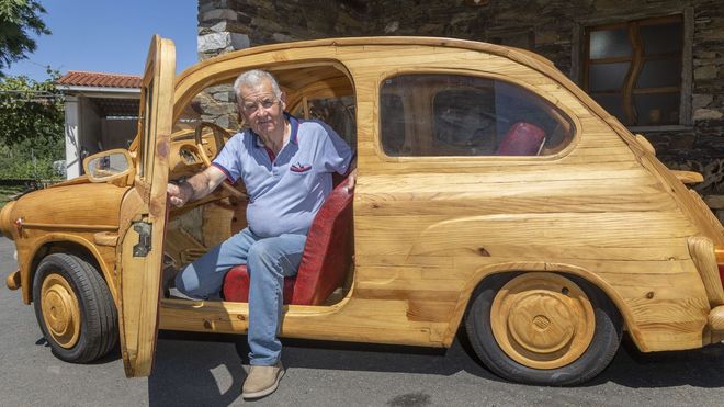 Estas son algunas de las obras de carpinter&iacute;a artesanal hechas por Agust&iacute;n Villar, un jubilado de 70 a&ntilde;os de Arz&uacute;a