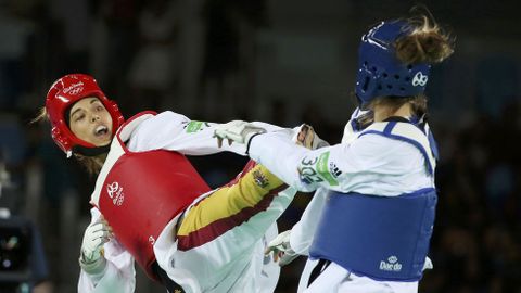 La taekwondista Eva Calvo consigui� la medalla de plata en -57 kilos, tras su derrota ante la brit�nica Jade Jones
