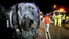 Todas las im�genes del accidente del autob�s de PSA en Oia