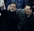 Mariano Rajoy y Francois Hollande, en el partido.