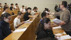 Foto de las pruebas de la PAU a principios de junio en la Facultade de Ciencias da Comunicaci�n