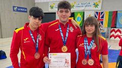 Borrajo, Grediaga y Castro, tras la competici�n en La Nuc�a